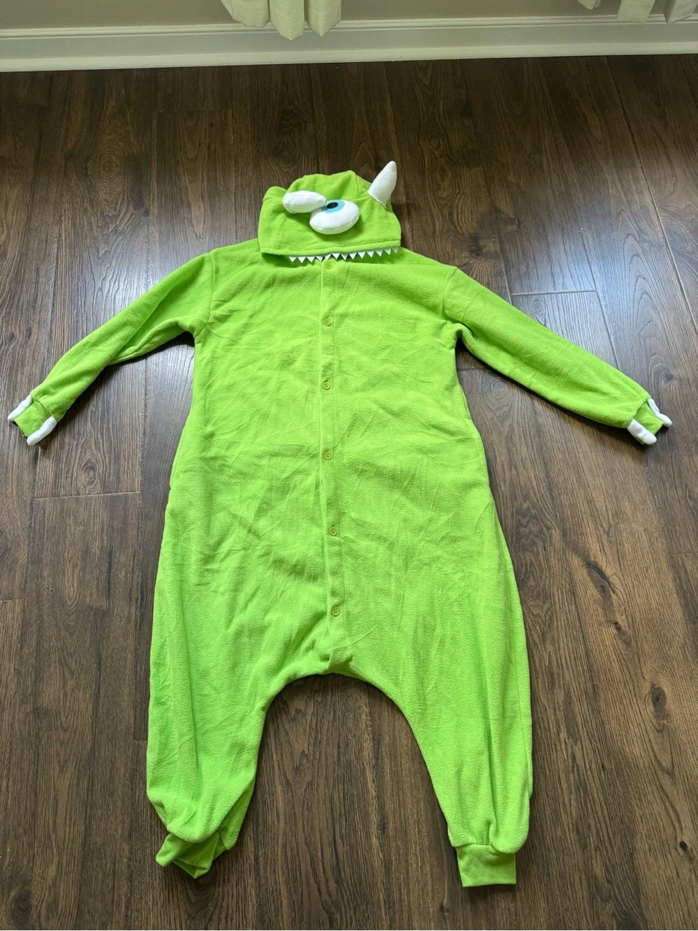 Lime Green Monster One-Piece Hooded costume